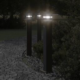 Berkfield Home Outdoor Floor Lamp with Sensor Black 80 cm Aluminium - thumbnail 1