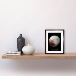 "Artery8 Wall Art Print NASA Our Solar System Pluto New Horizons Enhanced Colour Image Artwork Framed 9X7 Inch in Brown - Size: W7"" x H9""" - thumbnail 2