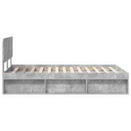 Berkfield Home Bed Frame with Headboard Concerte 120 x 190 cm Solid Pine Wood in Grey - thumbnail 8