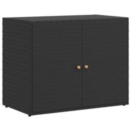 Berkfield Home Garden Storage Cabinet Black 100x55.5x80 cm Poly Rattan