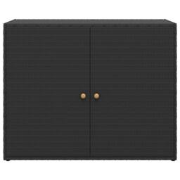 Berkfield Home Garden Storage Cabinet Black 100x55.5x80 cm Poly Rattan - thumbnail 6