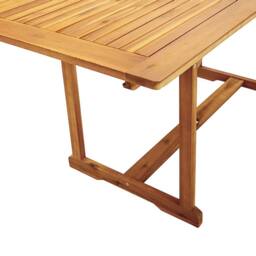 Berkfield Home 9 Piece Garden Dining Set Solid Wood Acacia & Textilene in Brown - thumbnail 8