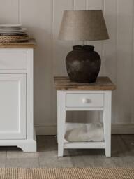 Statement Furniture Florence 1 Drawer Lamp Side Table in White - thumbnail 2