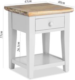 Statement Furniture Florence 1 Drawer Lamp Side Table in White - thumbnail 3
