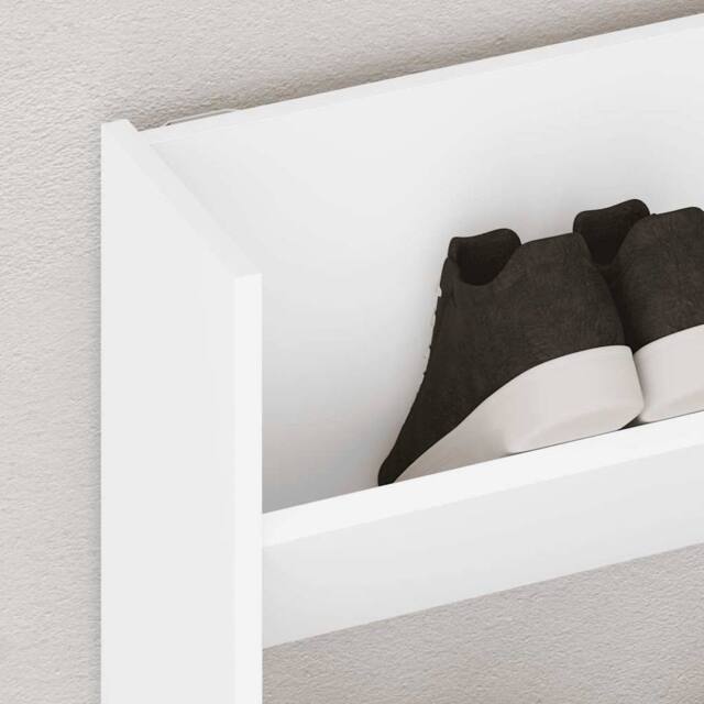 Berkfield Home Wall Shoe Cabinet White 80x18x60 cm Engineered Wood - Size: 80 x 18 x 60 cm - image 1