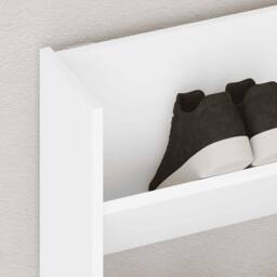 Berkfield Home Wall Shoe Cabinet White 80x18x60 cm Engineered Wood - Size: 80 x 18 x 60 cm - thumbnail 1
