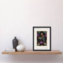 Artery8 Tree Vibrant Pochoir Pattern Vintage Framed Wall Art Print Eugene Seguy - Size: A4 - thumbnail 4