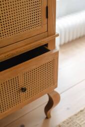 Statement Furniture Louis Large French Double Wardrobe with Rattan Cane Doors & Drawer in Brown - thumbnail 2