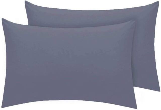 Homes-Linen Premium Percale Pillowcases 180 Thread Count Hotel Quality 2 Pack Set in Grey - Size: Standard Pillow Case - image 1