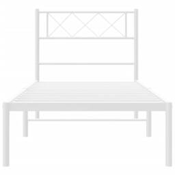Berkfield Home Metal Bed Frame with Headboard White 90x190 cm Single - thumbnail 5