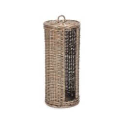 Red Hamper Open Round Rattan 3 Toilet Roll Holder in Natural - thumbnail 2