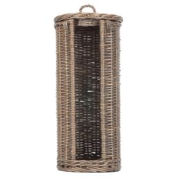 Red Hamper Open Round Rattan 3 Toilet Roll Holder in Natural - thumbnail 4