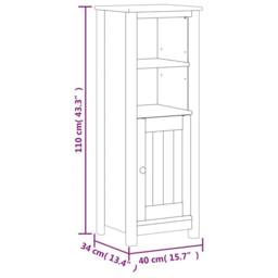 Berkfield Home 3 Piece Bathroom Furniture Set BERG Black Solid Wood Pine - thumbnail 9