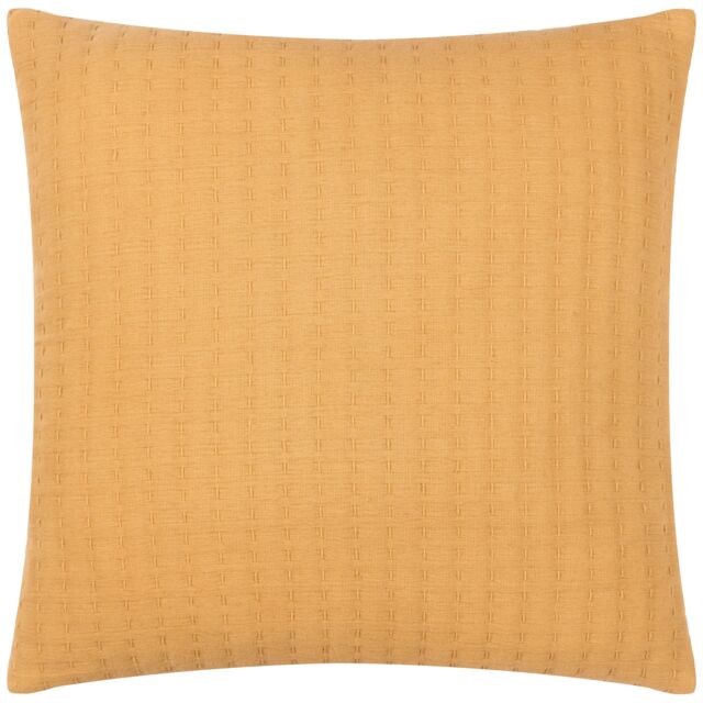 Yard Hush Stitched 100% Cotton Cushion in Yellow - Size: 45 cm x 45 cm - image 1