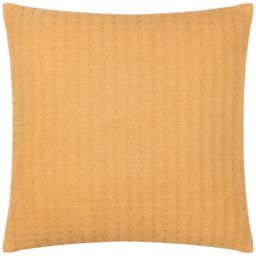 Yard Hush Stitched 100% Cotton Cushion in Yellow - Size: 45 cm x 45 cm - thumbnail 1