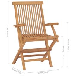 Berkfield Home Garden Chairs 8 pcs Solid Teak Wood in Brown - thumbnail 7