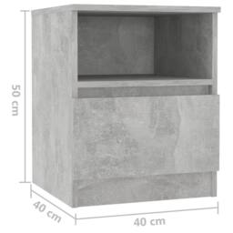 Berkfield Home Bed Cabinet Concrete Grey 40x40x50 cm Engineered Wood - Size: 40 x 40 x 50 cm - thumbnail 7