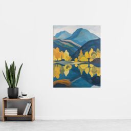 "Artery8 Lake District Cumbria Artwork Summer Hills Forest Wall Art Print in Blue - Size: W24"" x H32""" - thumbnail 4