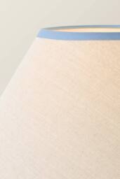 ValueLights Bobbin Colour Trim Linen Shade Cream Bobble Floor Lamp in Baby Blue - thumbnail 4