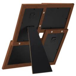 Berkfield Home Collage Photo Frame for 4x(10x15 cm) Picture Dark Brown MDF - Size: 10x15 cm - thumbnail 4