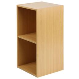 "Nordara Large Oak Vinyl LP Storage Cube Rack Display for 12"" Records in Brown" - thumbnail 3