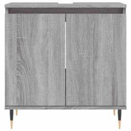 Berkfield Home Durable Bathroom Cabinet Grey Sonoma 58x33x60 cm Engineered Wood - Size: 58 x 33 x 60 cm - thumbnail 4