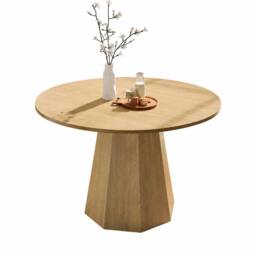 ModernLuxe Round dining table 120x120cm for 4-6 people with wood design in Natural - Size: 120x120 cm - thumbnail 7