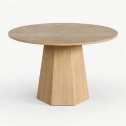 ModernLuxe Round dining table 120x120cm for 4-6 people with wood design in Natural - Size: 120x120 cm - thumbnail 4