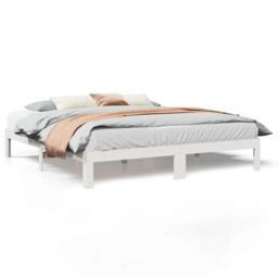 Berkfield Home Bed Frame without Mattress White 180x200 cm Super King Solid Wood Pine - thumbnail 2