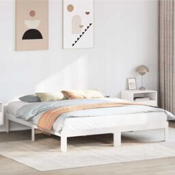 Berkfield Home Bed Frame without Mattress White 180x200 cm Super King Solid Wood Pine - thumbnail 4