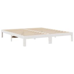 Berkfield Home Bed Frame without Mattress White 180x200 cm Super King Solid Wood Pine - thumbnail 3