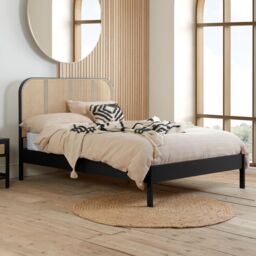 Birlea Rattan Bed Frame Margot Bedstead in Black - Size: Super King
