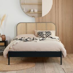 Birlea Rattan Bed Frame Margot Bedstead in Black - Size: Super King - thumbnail 2