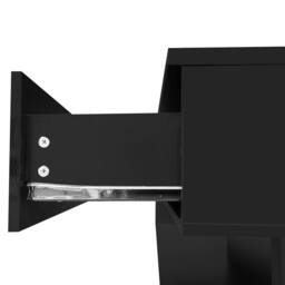 Merax 105cm High-Gloss Coffee Table with Tempered Glass & LED Lights in Black - thumbnail 7