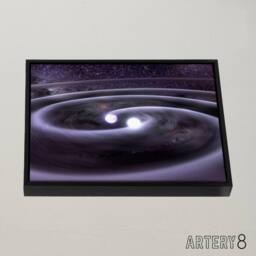 "Artery8 Space NASA Binary White Dwarf Stars Framed Canvas Wall Art Print in Grey - Size: W12"" x H16""" - thumbnail 2