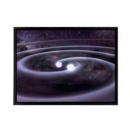 "Artery8 Space NASA Binary White Dwarf Stars Framed Canvas Wall Art Print in Grey - Size: W12"" x H16""" - thumbnail 1