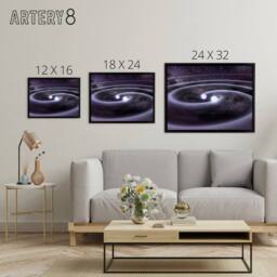"Artery8 Space NASA Binary White Dwarf Stars Framed Canvas Wall Art Print in Grey - Size: W12"" x H16""" - thumbnail 4