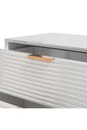 Living and Home 3-Tier Bedroom Striped Storage Cabinet in White - thumbnail 4