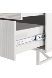 Living and Home 3-Tier Bedroom Striped Storage Cabinet in White - thumbnail 5