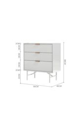 Living and Home 3-Tier Bedroom Striped Storage Cabinet in White - thumbnail 6