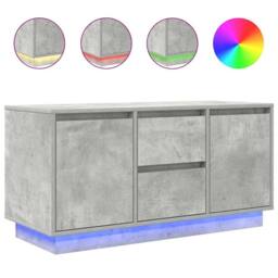 Berkfield Home TV Cabinet with LED Lights Concrete Grey 100x41x50 cm - Size: 100 x 41 x 50 cm - thumbnail 1