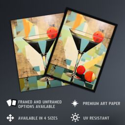 "Artery8 Wall Art Print Cocktail Drink Abstract Geometric Kitchen Artwork Poster Picture - Size: W18"" x H24""" - thumbnail 2