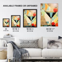 "Artery8 Wall Art Print Cocktail Drink Abstract Geometric Kitchen Artwork Poster Picture - Size: W18"" x H24""" - thumbnail 3