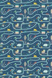 Hoopla Walls Road Trip 10m Matt Wallpaper in Blue - thumbnail 3