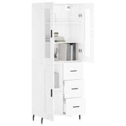 Berkfield Home Highboard White 69.5x34x180 cm Engineered Wood - thumbnail 3