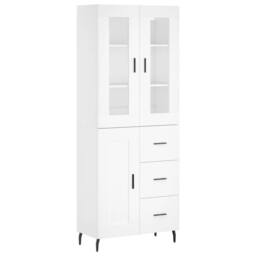 Berkfield Home Highboard White 69.5x34x180 cm Engineered Wood - thumbnail 1