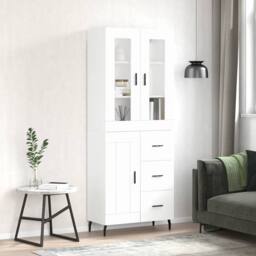 Berkfield Home Highboard White 69.5x34x180 cm Engineered Wood - thumbnail 2