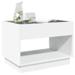 Berkfield Home Decorative Coffee Table with Infinity LED White 70x50x50 cm - Size: 70 x 50 x 50 cm - thumbnail 4