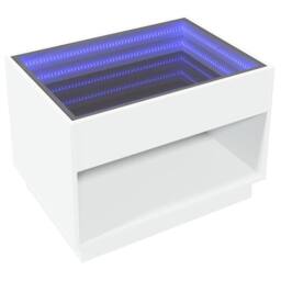 Berkfield Home Decorative Coffee Table with Infinity LED White 70x50x50 cm - Size: 70 x 50 x 50 cm - thumbnail 5