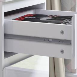 VOGREX White Gloss Handleless 2 Drawer Nightstand - thumbnail 4